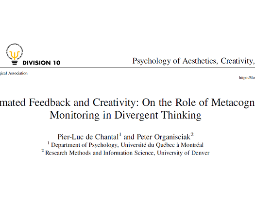 Automated feedback and creativity: On the role of metacognitive monitoring in divergent thinking