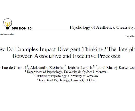 How do examples impact divergent thinking? The interplay between associative and executive processes
