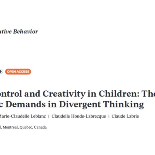 Cognitive Control and Creativity in Children: The Role ofTask-Specific Demands in Divergent Thinking