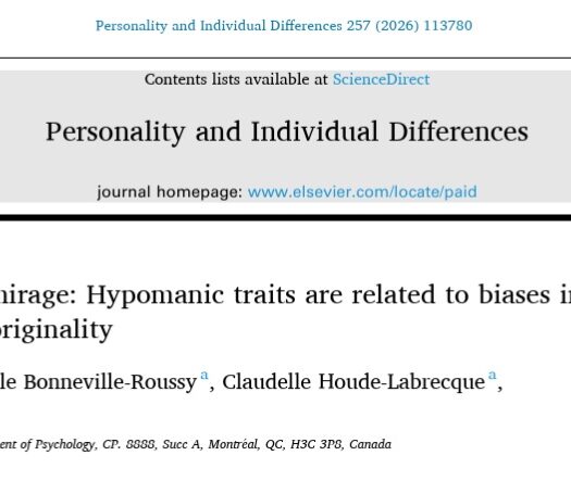 Personality and Individual Differences Inside a Creativity Mirage: Hypomanic Traits Are Related to Biases in Self-Evaluations of Originality